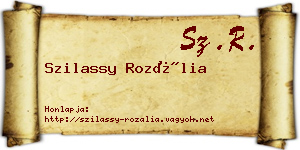 Szilassy Rozália névjegykártya