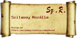 Szilassy Rozália névjegykártya