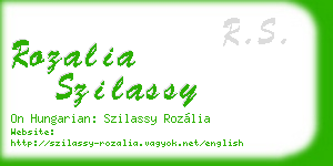 rozalia szilassy business card